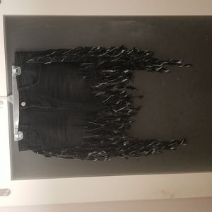 Distressed fringe shorts